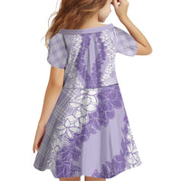 Hawaii Aloha Plumeria Lei Lavender Palaka Family Matching Puletasi and Hawaiian Shirt - Polynesian Pride