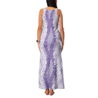 Hawaii Aloha Plumeria Lei Lavender Palaka Family Matching Tank Maxi Dress and Hawaiian Shirt - Polynesian Pride