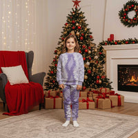 Hawaii Aloha Plumeria Lei Lavender Palaka Christmas Pajama Set LT7 Kid Lavender - Polynesian Pride