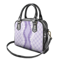 Hawaii Aloha Plumeria Lei Lavender Palaka Shoulder Handbag LT7 - Polynesian Pride