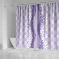 Hawaii Aloha Plumeria Lei Lavender Palaka Shower Curtain - Polynesian Pride