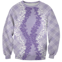 Hawaii Aloha Plumeria Lei Lavender Palaka Sweatshirt LT7 Unisex Lavender - Polynesian Pride