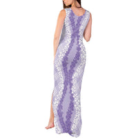 Hawaii Aloha Plumeria Lei Lavender Palaka Tank Maxi Dress - Polynesian Pride