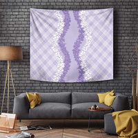 Hawaii Aloha Plumeria Lei Lavender Palaka Tapestry - Polynesian Pride