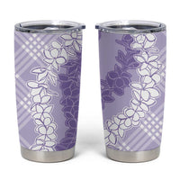 Hawaii Aloha Plumeria Lei Lavender Palaka Tumbler Cup - Polynesian Pride