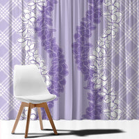 Hawaii Aloha Plumeria Lei Lavender Palaka Window Curtain - Polynesian Pride
