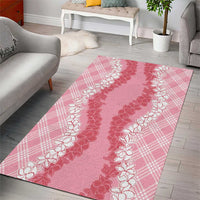 Hawaii Aloha Plumeria Lei Pink Palaka Area Rug - Polynesian Pride