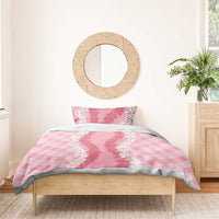 Hawaii Aloha Plumeria Lei Pink Palaka Bedding Set - Polynesian Pride