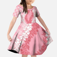 Hawaii Aloha Plumeria Lei Pink Palaka Family Matching Puletasi and Hawaiian Shirt - Polynesian Pride