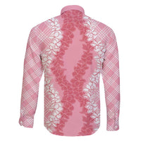 Hawaii Aloha Plumeria Lei Pink Palaka Family Matching Tank Maxi Dress and Hawaiian Shirt - Polynesian Pride