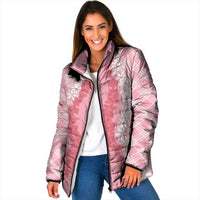 Hawaii Aloha Plumeria Lei Pink Palaka Padded Jacket - Polynesian Pride