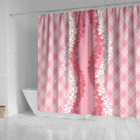 Hawaii Aloha Plumeria Lei Pink Palaka Shower Curtain - Polynesian Pride