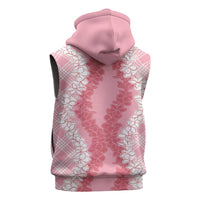 Hawaii Aloha Plumeria Lei Pink Palaka Sleeveless Zip Hoodie LT7 - Polynesian Pride