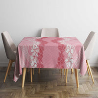 Hawaii Aloha Plumeria Lei Pink Palaka Tablecloth - Polynesian Pride