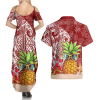 Mele Kalikimaka Hawaii Christmas Couples Matching Summer Maxi Dress and Hawaiian Shirt Pineapple Party LT7 - Polynesian Pride