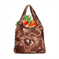 Hawaii Plumeria Grocery Bag Hau'oli la Makuahine Sunburned LT7 1-pack One Size Brown - Polynesian Pride