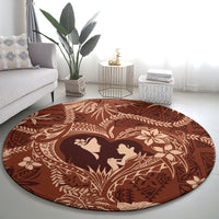 Hawaii Plumeria Round Carpet Hau'oli la Makuahine Sunburned LT7 - Polynesian Pride