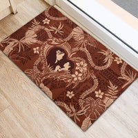 Hawaii Plumeria Rubber Doormat Hau'oli la Makuahine Sunburned LT7 - Polynesian Pride