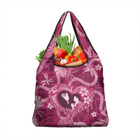 Hawaii Plumeria Grocery Bag Hau'oli la Makuahine Rosy LT7 1-pack One Size Pink - Polynesian Pride