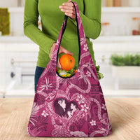 Hawaii Plumeria Grocery Bag Hau'oli la Makuahine Rosy LT7 - Polynesian Pride