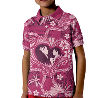 Hawaii Plumeria Kid Polo Shirt Hau'oli la Makuahine Rosy LT7 Kid Pink - Polynesian Pride
