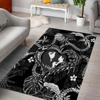 Hawaii Plumeria Area Rug Hau'oli la Makuahine Monochrome LT7 - Polynesian Pride