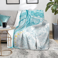 Polynesia Humpback Whale Blanket Tropical Plumeria Turquoise LT7 - Polynesian Pride