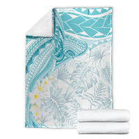 Polynesia Humpback Whale Blanket Tropical Plumeria Turquoise LT7 - Polynesian Pride