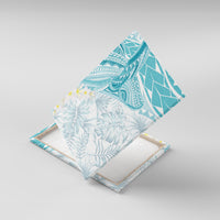 Polynesia Humpback Whale Canvas Wall Art Tropical Plumeria Turquoise LT7 With Frame Turquoise - Polynesian Pride