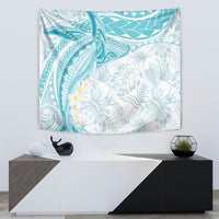 Polynesia Humpback Whale Tapestry Tropical Plumeria Turquoise LT7 - Polynesian Pride