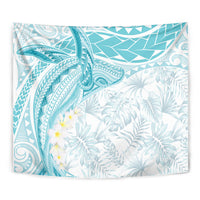 Polynesia Humpback Whale Tapestry Tropical Plumeria Turquoise LT7 - Polynesian Pride
