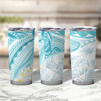 Polynesia Humpback Whale Tumbler Cup Tropical Plumeria Turquoise