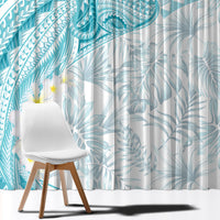 Polynesia Humpback Whale Window Curtain Tropical Plumeria Turquoise LT7 - Polynesian Pride
