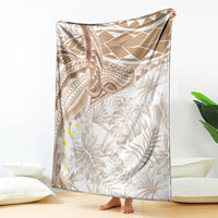Polynesia Humpback Whale Blanket Tropical Plumeria Beige LT7 - Polynesian Pride