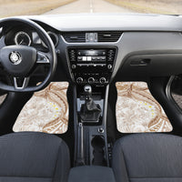 Polynesia Humpback Whale Car Mats Tropical Plumeria Beige LT7 Set 2pcs - Front Beige - Polynesian Pride