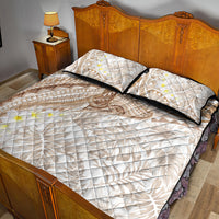 Polynesia Humpback Whale Quilt Bed Set Tropical Plumeria Beige LT7 - Polynesian Pride