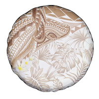 Polynesia Humpback Whale Spare Tire Cover Tropical Plumeria Beige LT7 - Polynesian Pride