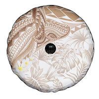 Polynesia Humpback Whale Spare Tire Cover Tropical Plumeria Beige LT7 - Polynesian Pride