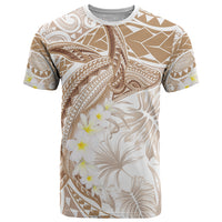 Polynesia Humpback Whale T Shirt Tropical Plumeria Beige LT7 Beige - Polynesian Pride