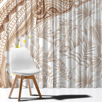 Polynesia Humpback Whale Window Curtain Tropical Plumeria Beige LT7 - Polynesian Pride