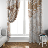 Polynesia Humpback Whale Window Curtain Tropical Plumeria Beige LT7 - Polynesian Pride