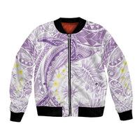 Polynesia Humpback Whale Bomber Jacket Tropical Plumeria Lavender LT7 Unisex Lavender - Polynesian Pride