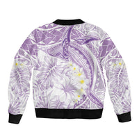 Polynesia Humpback Whale Bomber Jacket Tropical Plumeria Lavender LT7 - Polynesian Pride