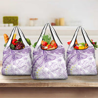 Polynesia Humpback Whale Grocery Bag Tropical Plumeria Lavender LT7 3-pack One Size Lavender - Polynesian Pride