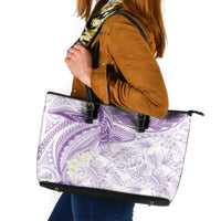 Polynesia Humpback Whale Leather Tote Bag Tropical Plumeria Lavender LT7 Lavender - Polynesian Pride