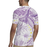 Polynesia Humpback Whale Rugby Jersey Tropical Plumeria Lavender