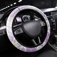 Polynesia Humpback Whale Steering Wheel Cover Tropical Plumeria Lavender LT7 Universal Fit Lavender - Polynesian Pride
