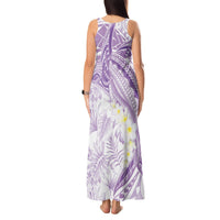 Polynesia Humpback Whale Tank Maxi Dress Tropical Plumeria Lavender LT7 - Polynesian Pride