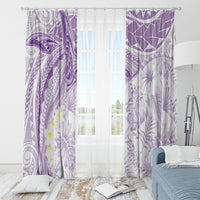 Polynesia Humpback Whale Window Curtain Tropical Plumeria Lavender LT7 - Polynesian Pride