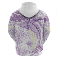 Polynesia Humpback Whale Zip Hoodie Tropical Plumeria Lavender LT7 - Polynesian Pride